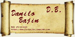 Danilo Bajin vizit kartica
